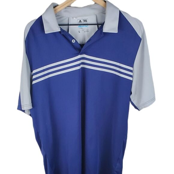 Adidas Clima Cool Gray & Blue Shirt - Picture 1 of 4